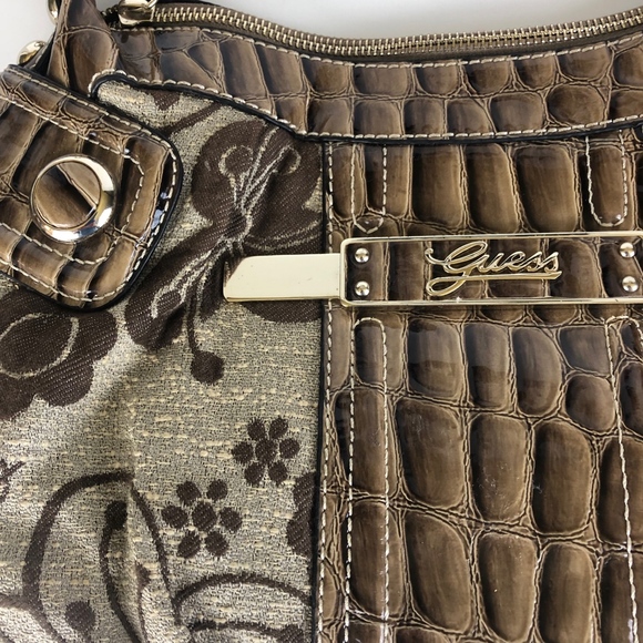 Guess Bags Guess Daisy Print Jacquard And Croc Hobo Bag Poshmark